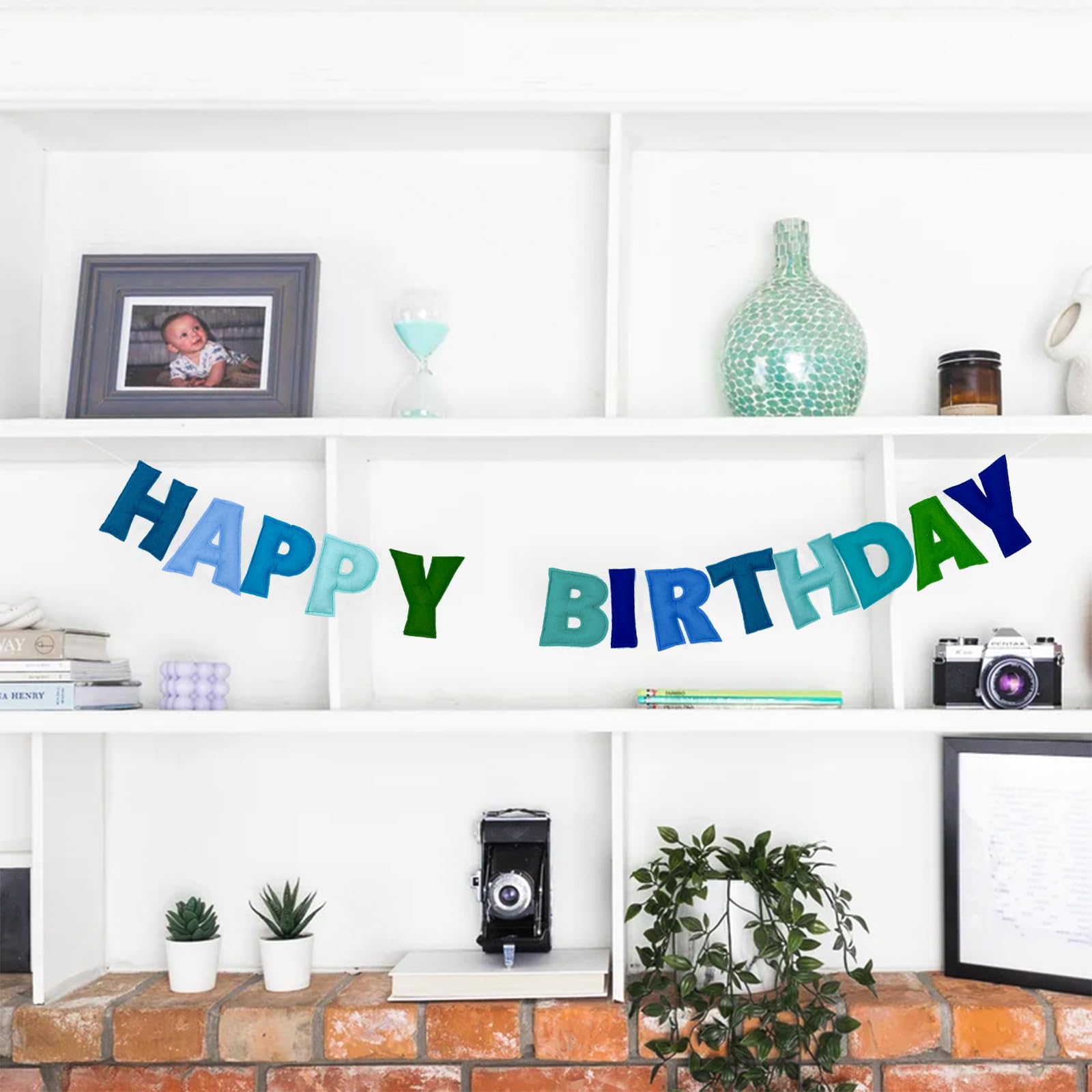 KUQJJQU Happy Birthday banner prestrung twine simplifies hanging