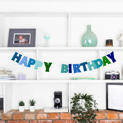 KUQJJQU Happy Birthday banner prestrung twine simplifies hanging