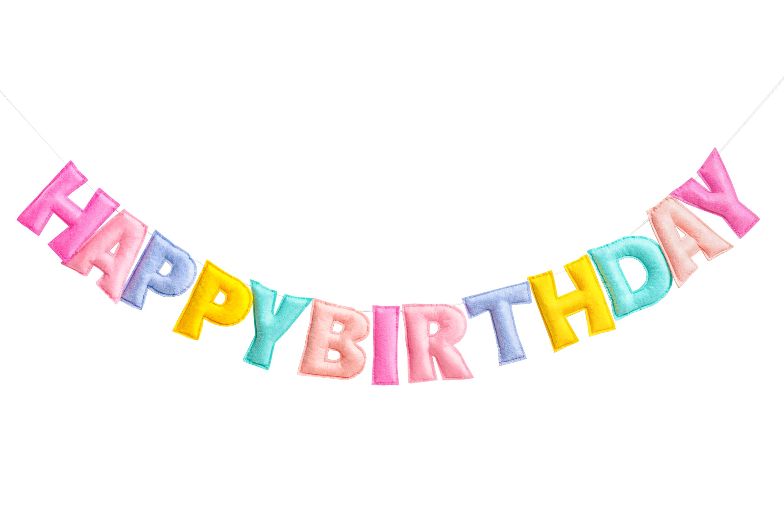 KUQJJQU pastel happy birthday banner for festive room setup and photos.