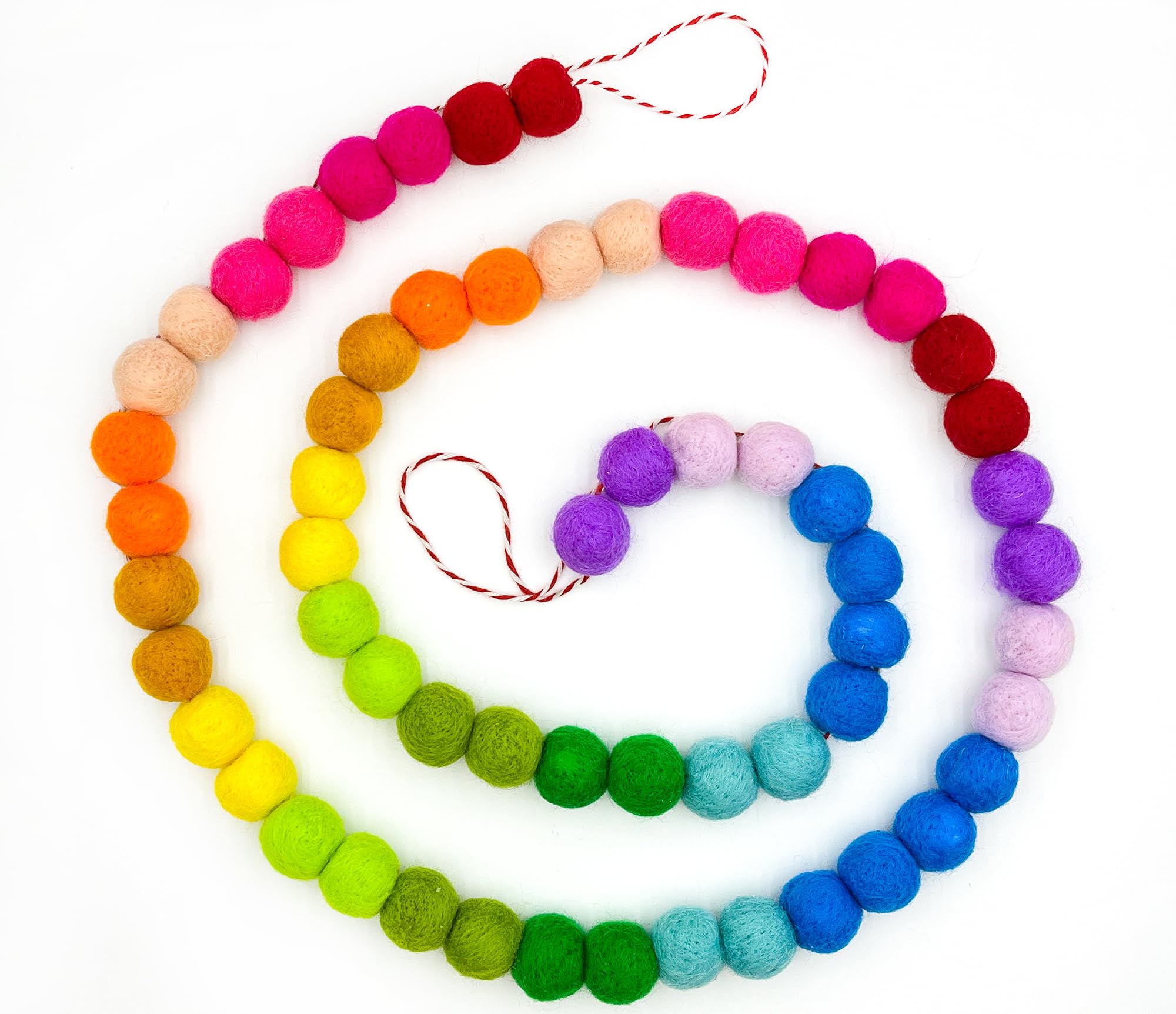 KUQJJQU rainbow felt ball banner on mantel adds festive color to celebrations