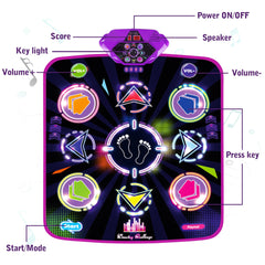 Kusntin Dance Mat showing built-in music for wireless play.