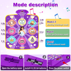 Kusntin Dance Mat LED Lights: vibrant visuals enhance dance moments.