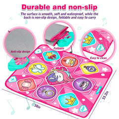 Kusntin Unicorn Dance Mat non-slip surface supports safe jumping