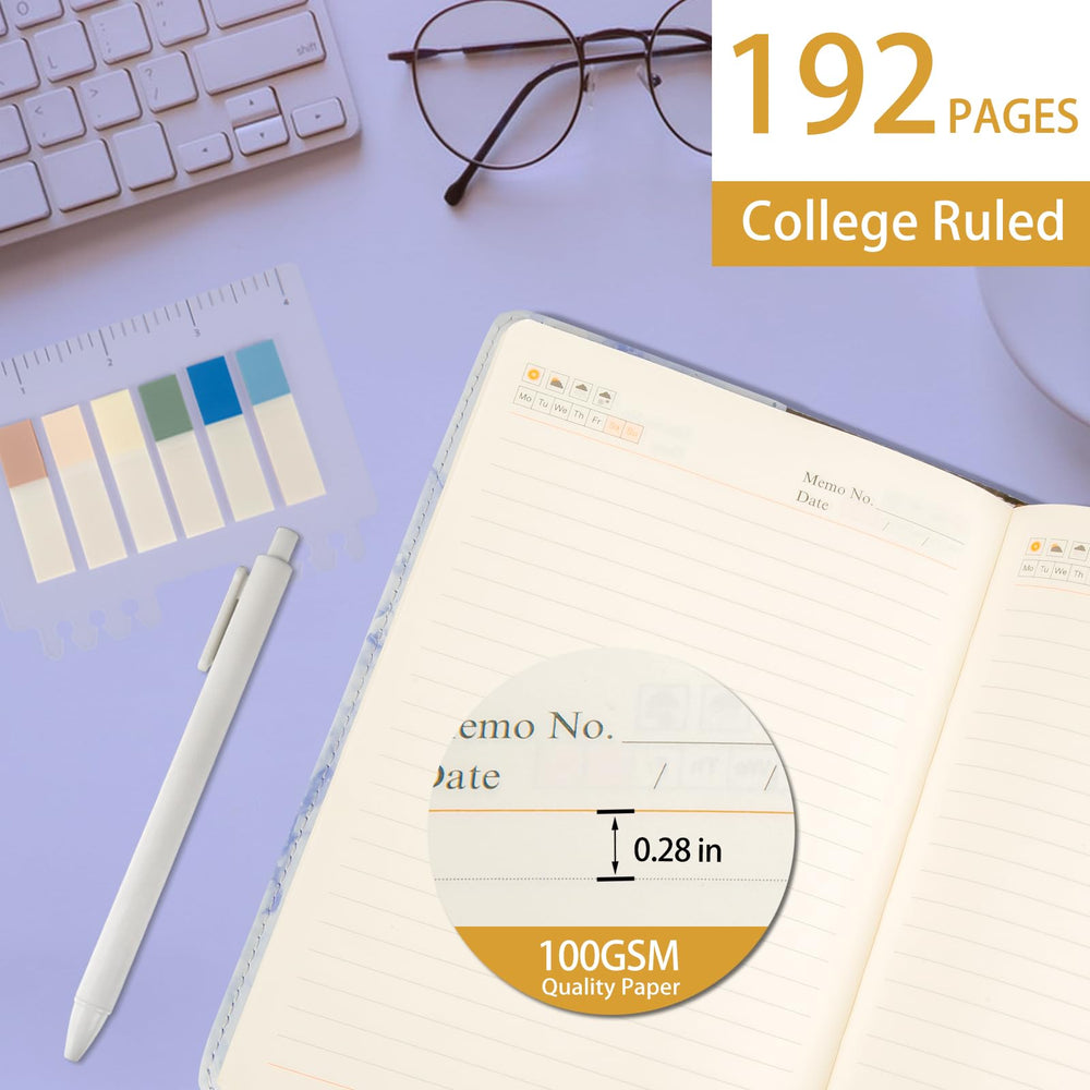 Kutoda Marble Diary pages 192 provide ample room for daily notes.