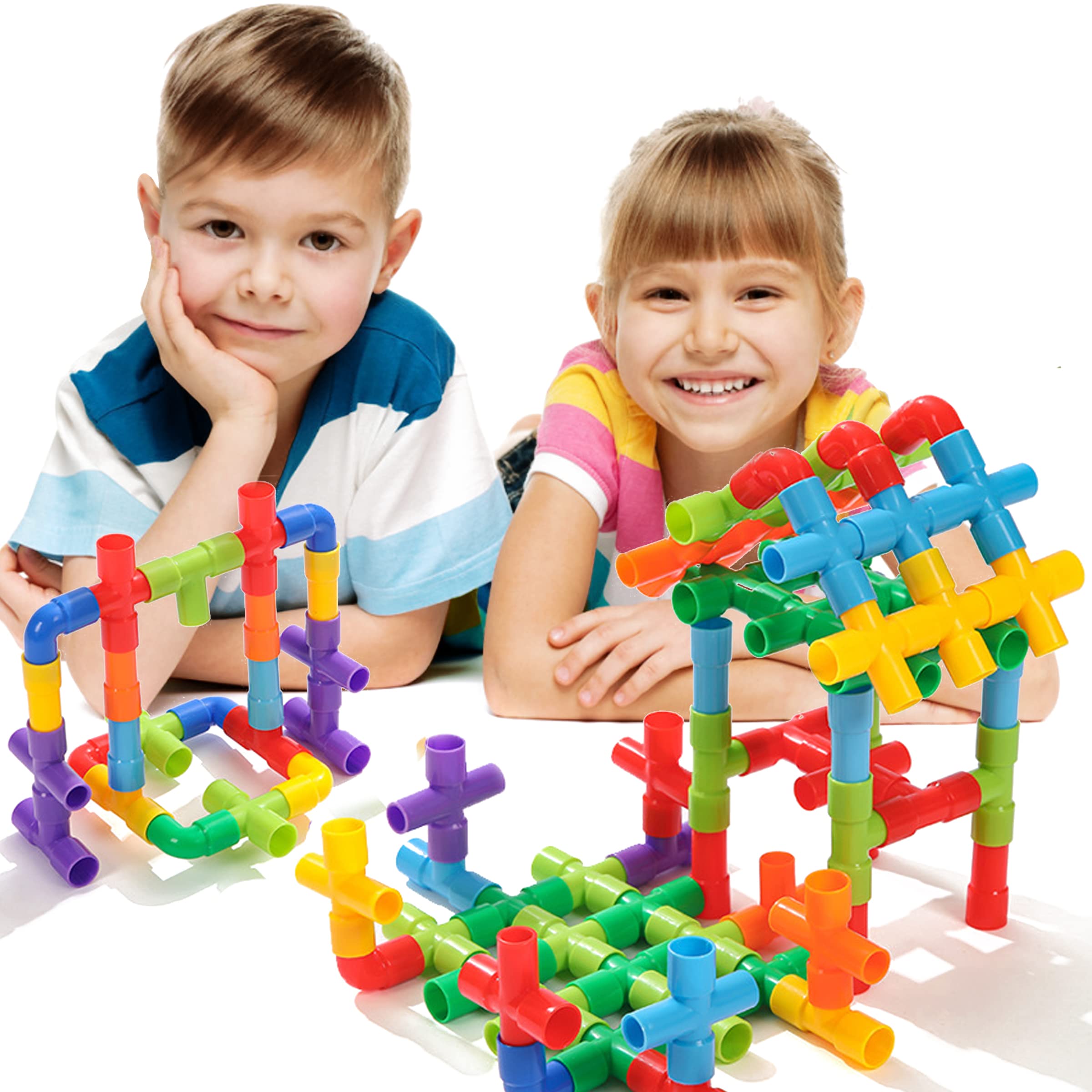 KUTOI pipe building toys colorful-parts showcase vibrant pieces for engaging hands-on learning.