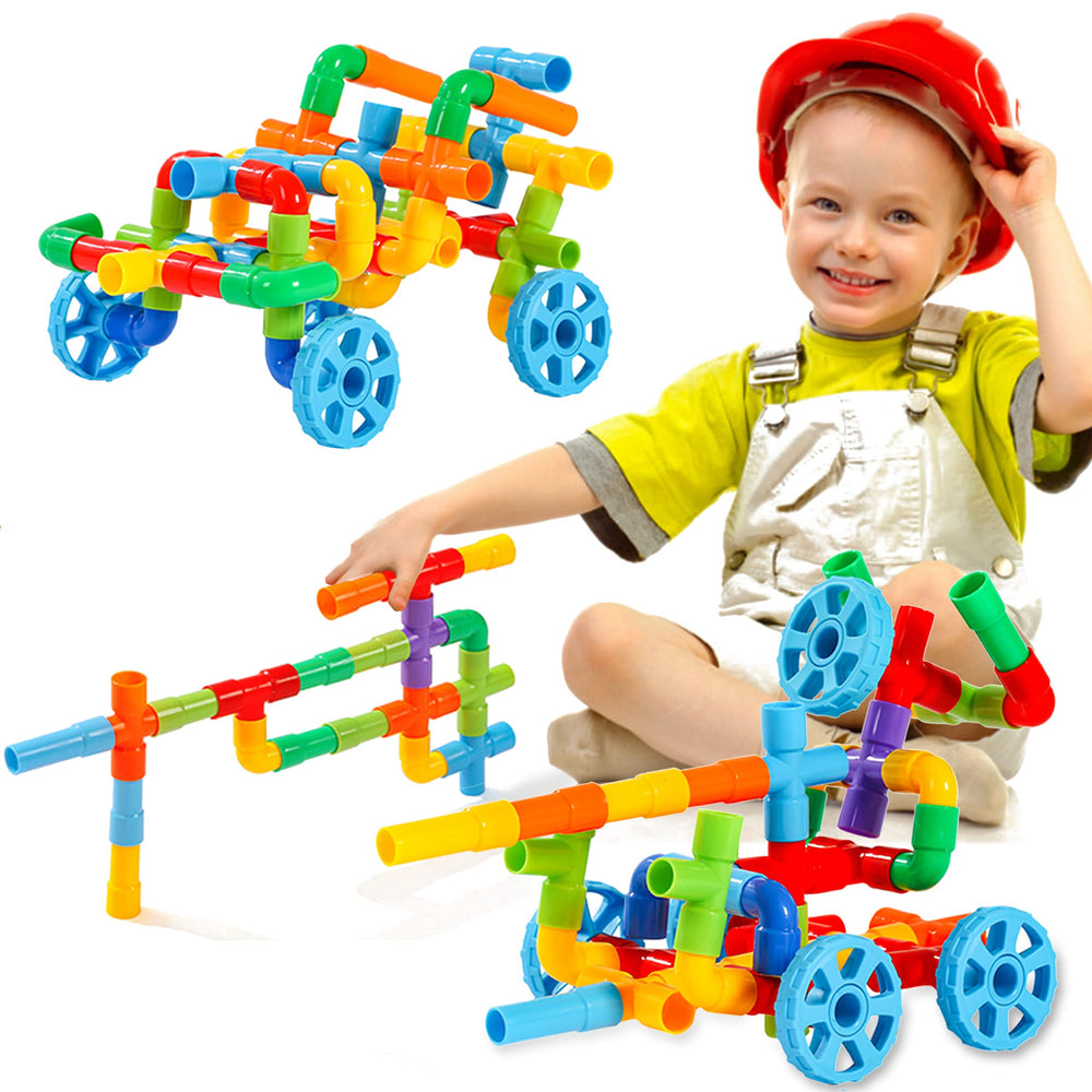 KUTOI pipe building toys vehicle-assembly focus support creative construction and problem-solving.
