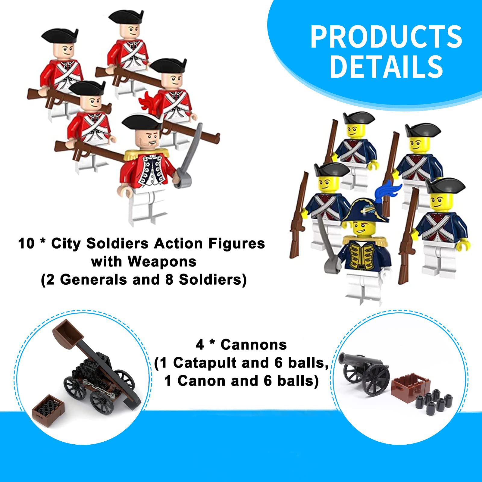 KUTUKU Mini 14Pcs city soldiers figures arranged for desk display and storytelling.