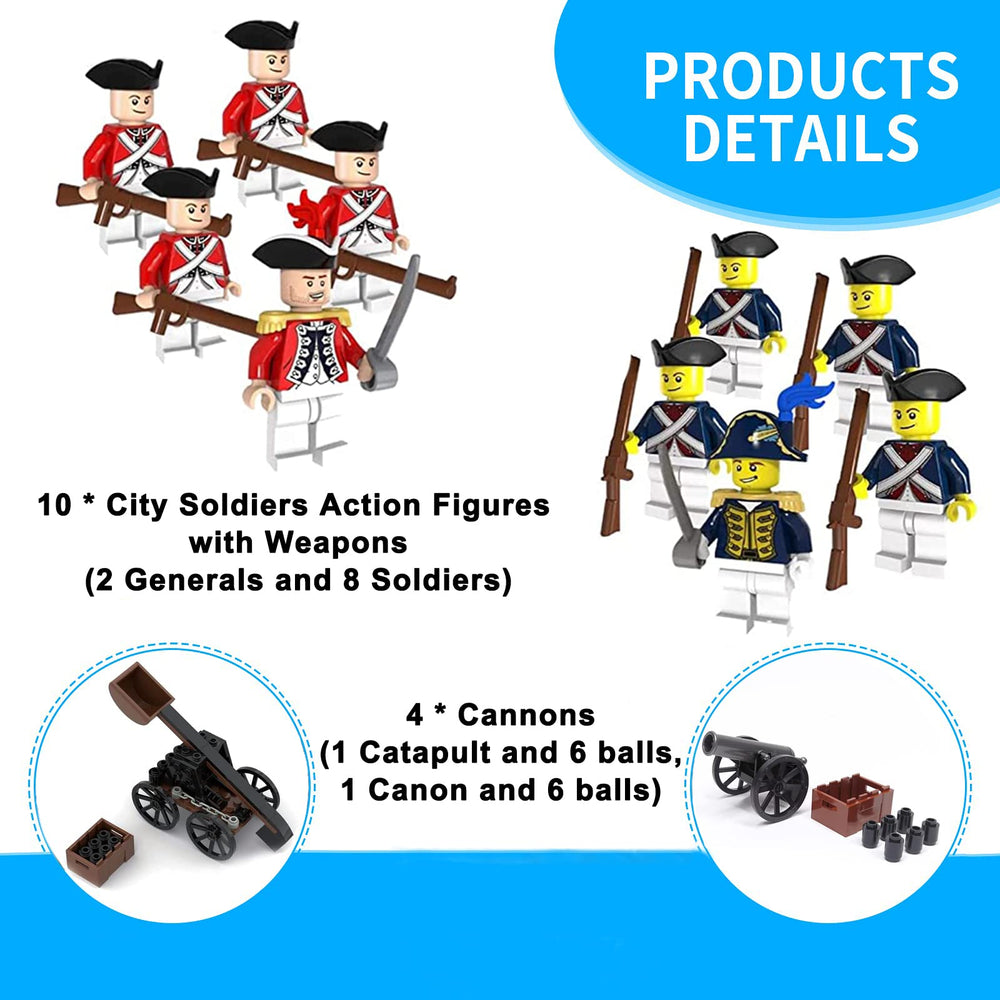 KUTUKU Mini 14Pcs city soldiers figures arranged for desk display and storytelling.