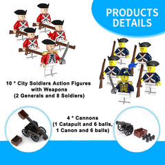 KUTUKU Mini 14Pcs city soldiers figures arranged for desk display and storytelling.