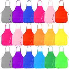KUUQA kids apron set in 12 colors for painting and crafts.