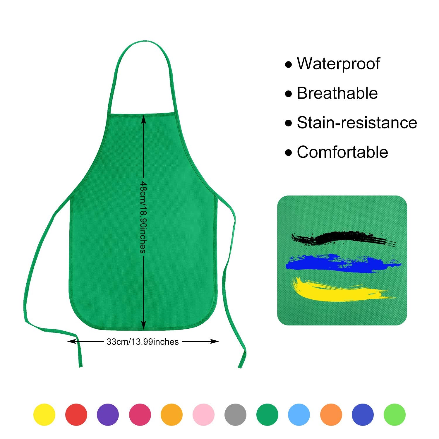 KUUQA non-toxic material apron keeps kids' clothes clean.