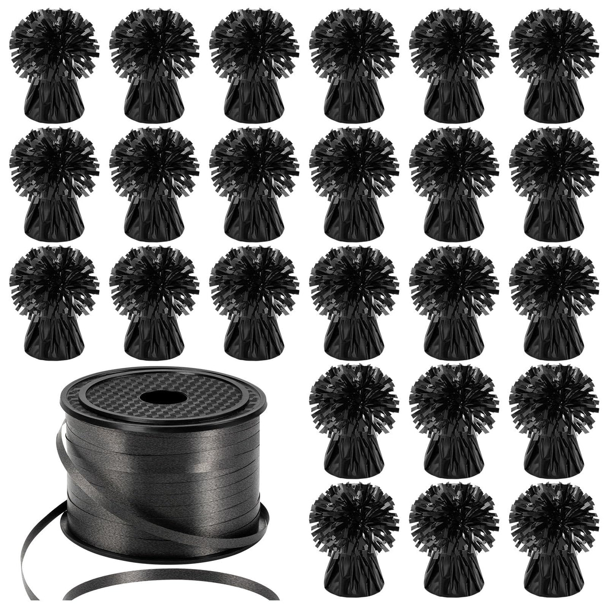 KVCSYAW black metallic balloon weights securely anchor balloons on tables