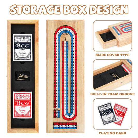 Kvintes cribbage board storage drawer keeps cards and pegs organized
