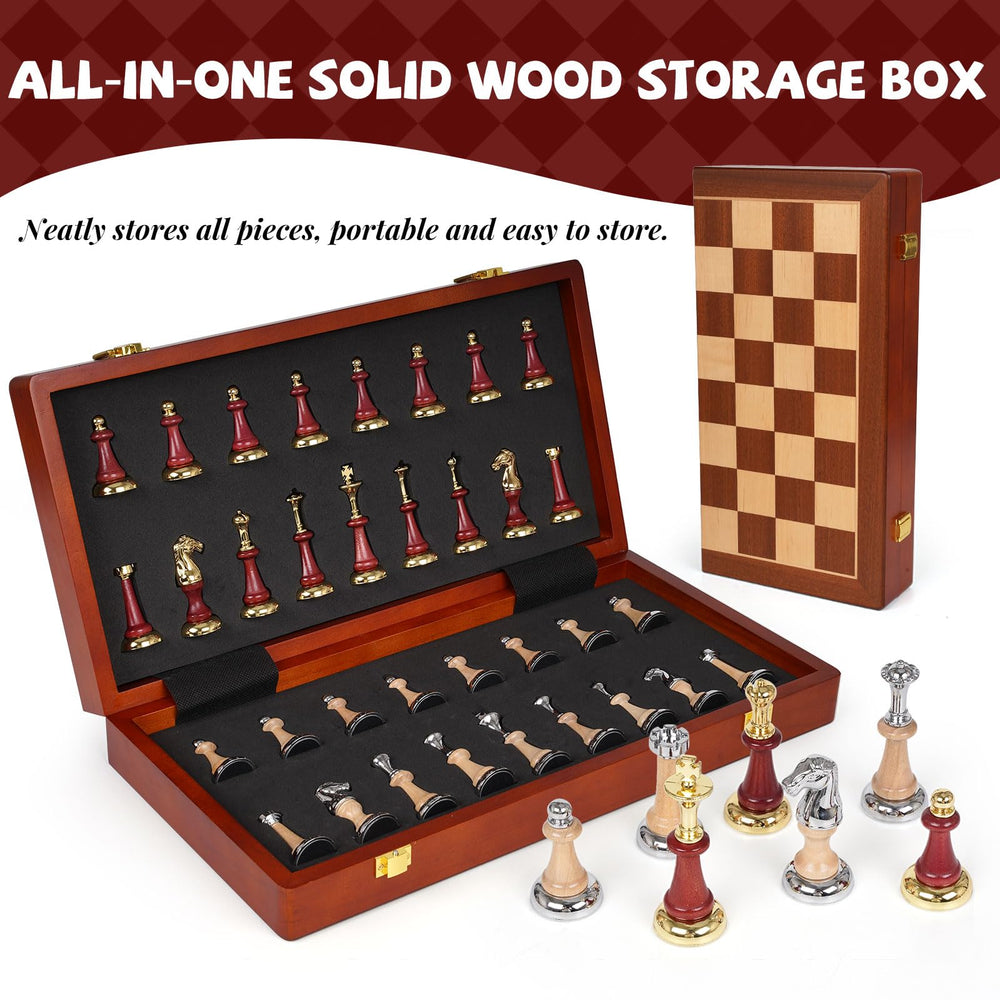 Kvintes chess set includes two extra queens for flexible promotion options.