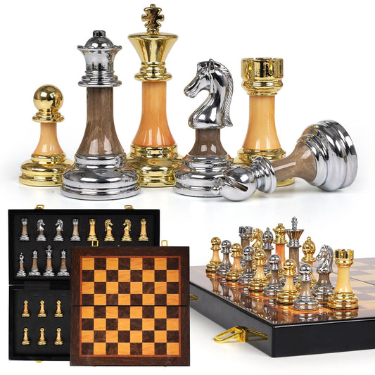 Kvintes luxury metal and acrylic chess pieces for premium play