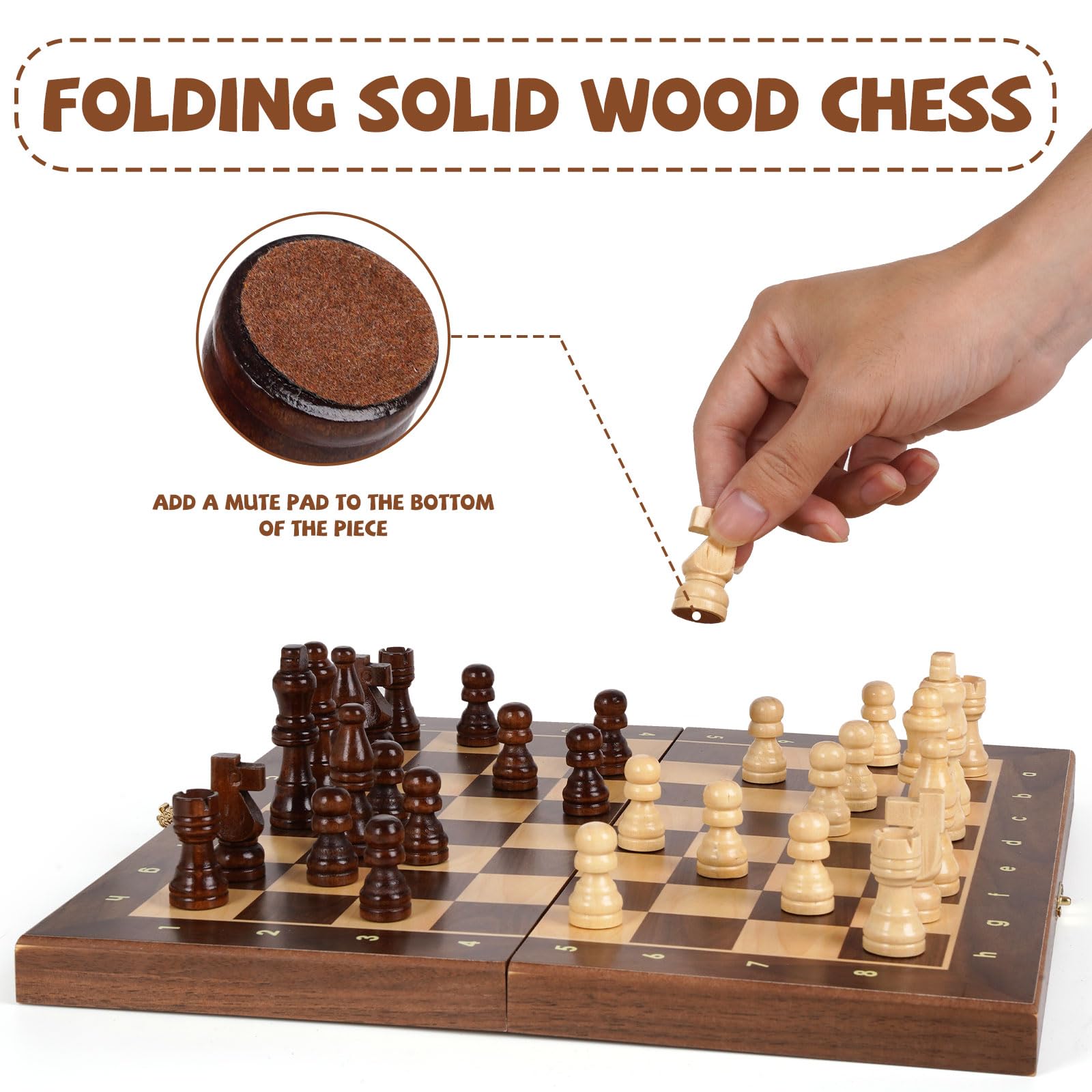 Kvintes magnetic travel chess set folding design for portable play
