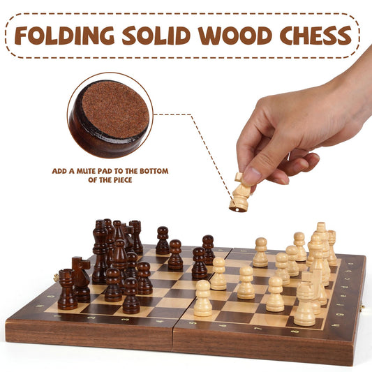 Kvintes magnetic travel chess set folding design for portable play