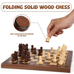Kvintes magnetic travel chess set folding design for portable play