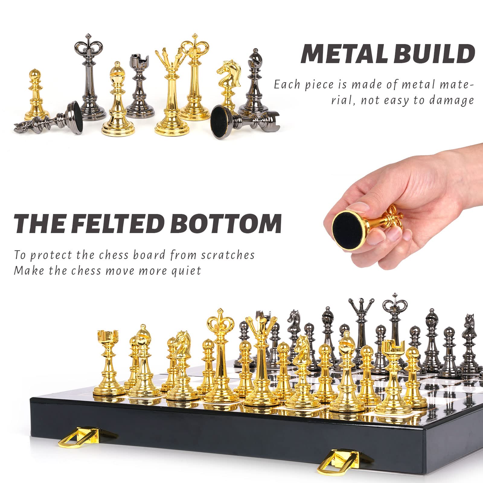 Kvintes metal checkers pieces for smooth, precise moves