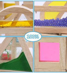 Kvintes wooden blocks help kids learn colors and sorting through play.