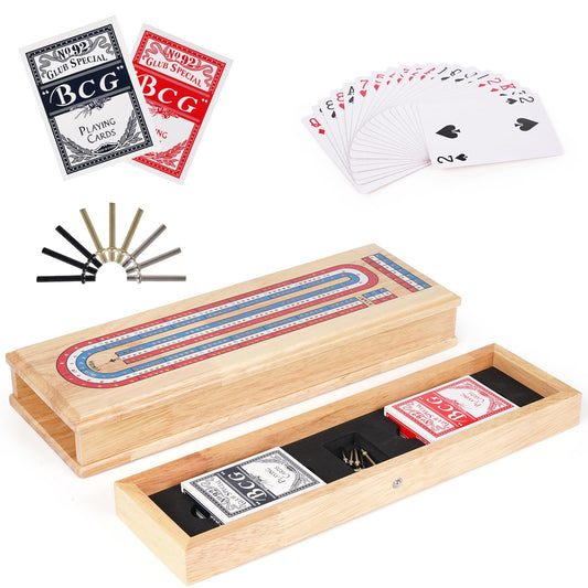 Kvintes wooden cribbage board 3-track for family game nights