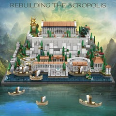 kvsju Architecture Acropolis mountain gates, enhances dramatic diorama with authentic architecture.