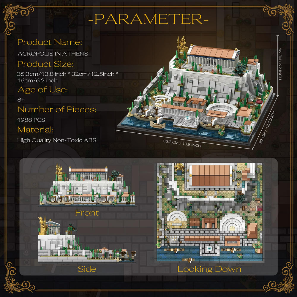 kvsju Architecture Acropolis Parthenon temple, a centerpiece for display and educational play.