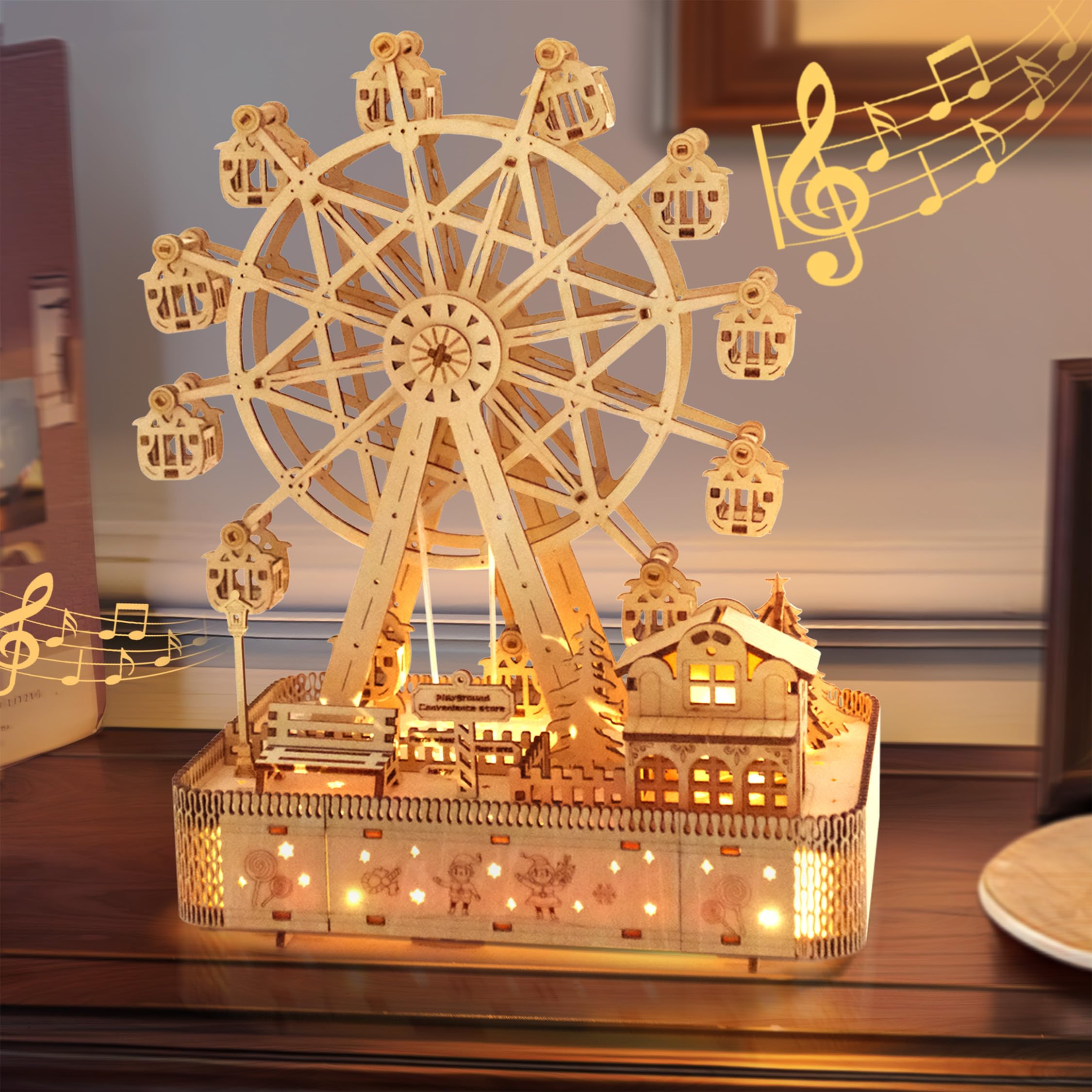 KWASVLYA 3D Ferris Wheel puzzle assembly showcases focused, mindful building