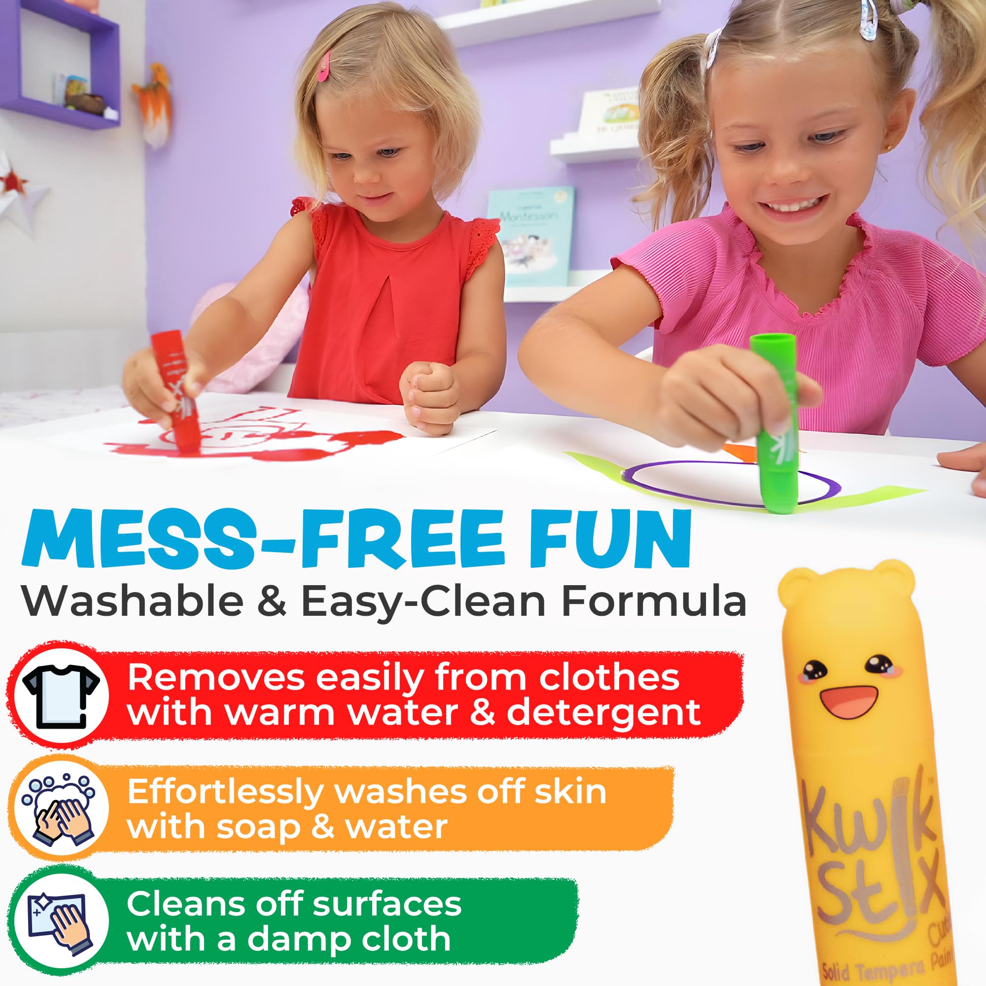 Kwik Stix Cuties on paper dry in under 90 seconds.