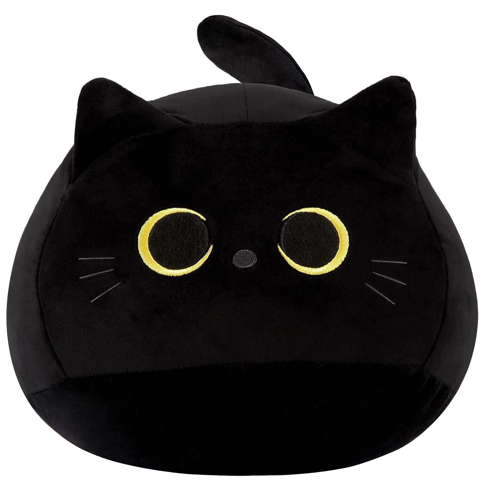 KWQBWQF black cat plush toy 20-inch for cuddling and comfort.