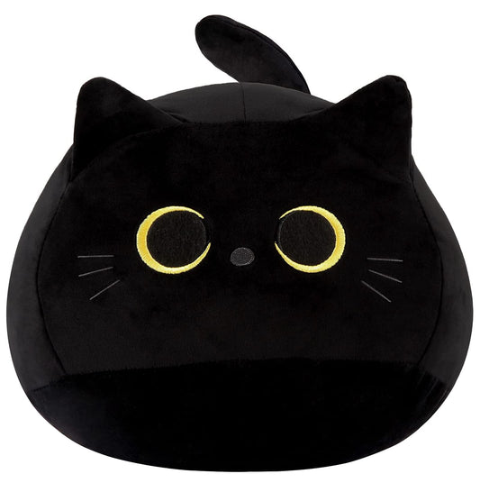 KWQBWQF black cat plush toy 20-inch for cuddling and comfort.