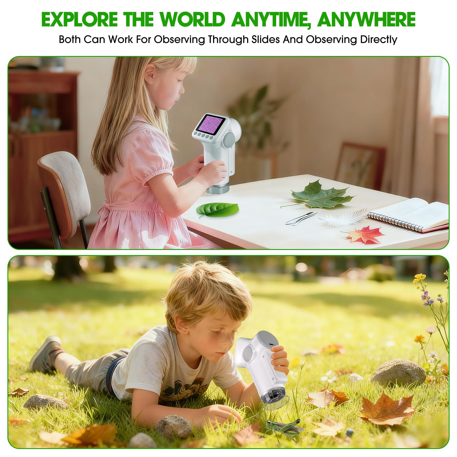 Kychant inspires screen-free learning by exploring macro worlds up close.