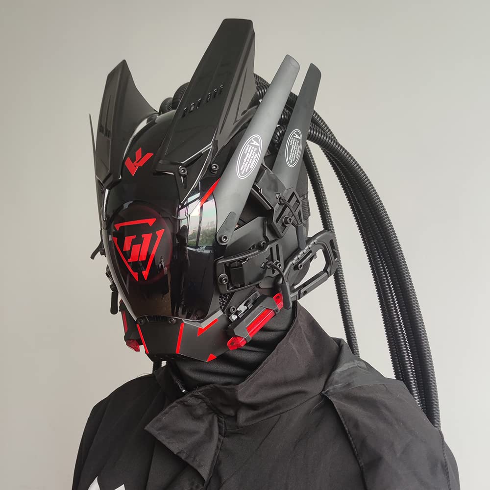 KYEDAY Punk Mask clear visor view enabling unobstructed vision.