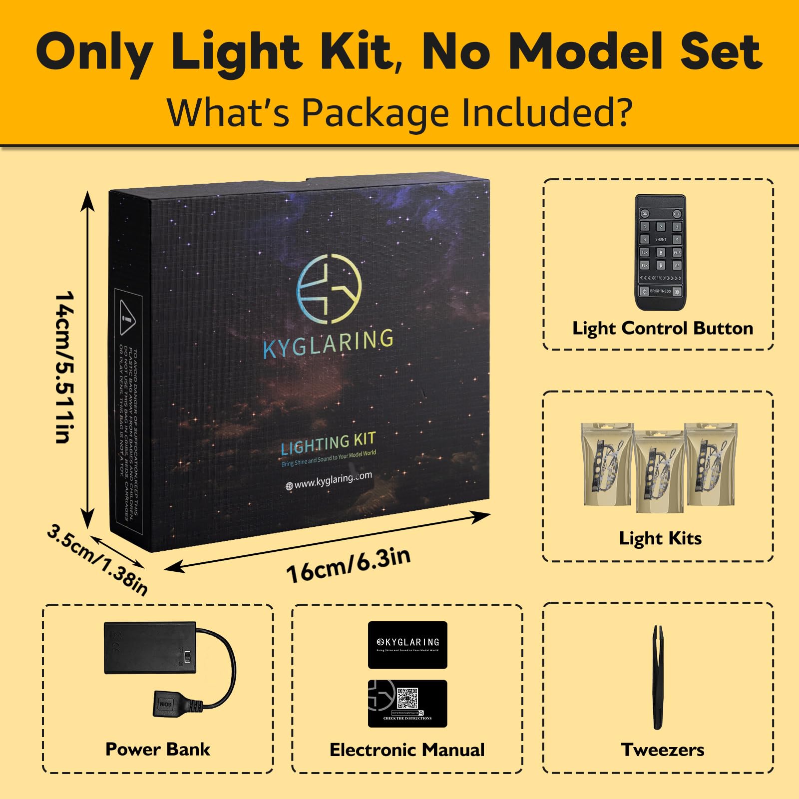 Kyglaring LED light kit remote control enables easy brightness adjustments from across the room.