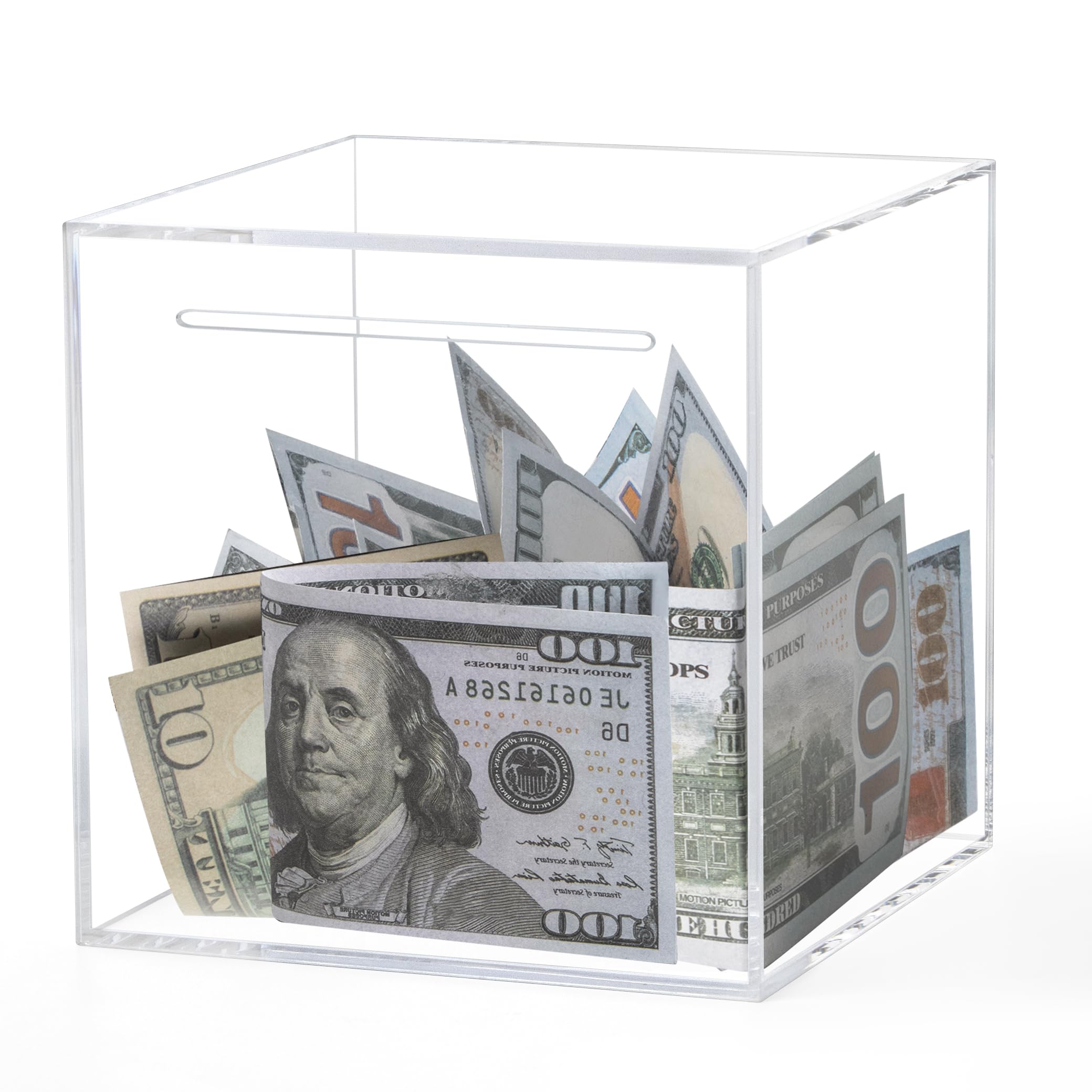 Kypeeka clear piggy bank 4.72 inches with visible savings growth.