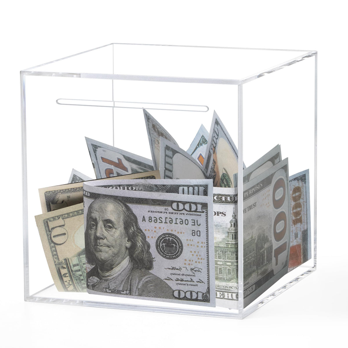 Kypeeka clear piggy bank 4.72 inches with visible savings growth.