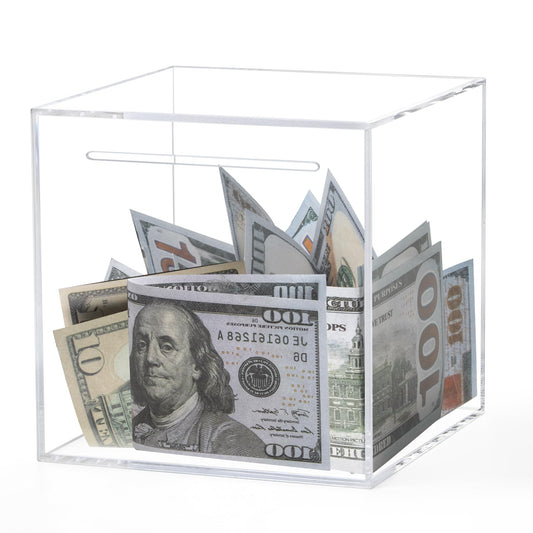 Kypeeka clear piggy bank 4.72 inches with visible savings growth.