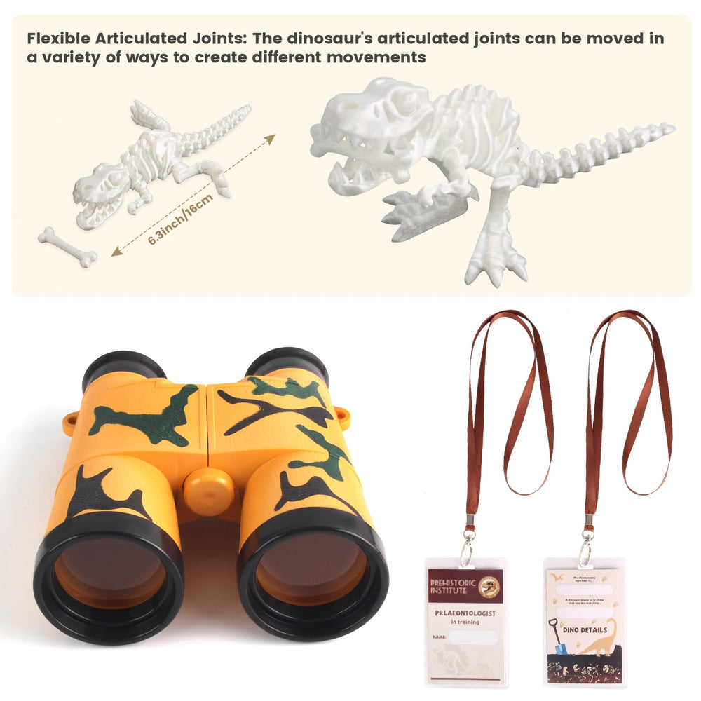 Kyson 3D printed dinosaur model sparks imagination during fossil hunts.