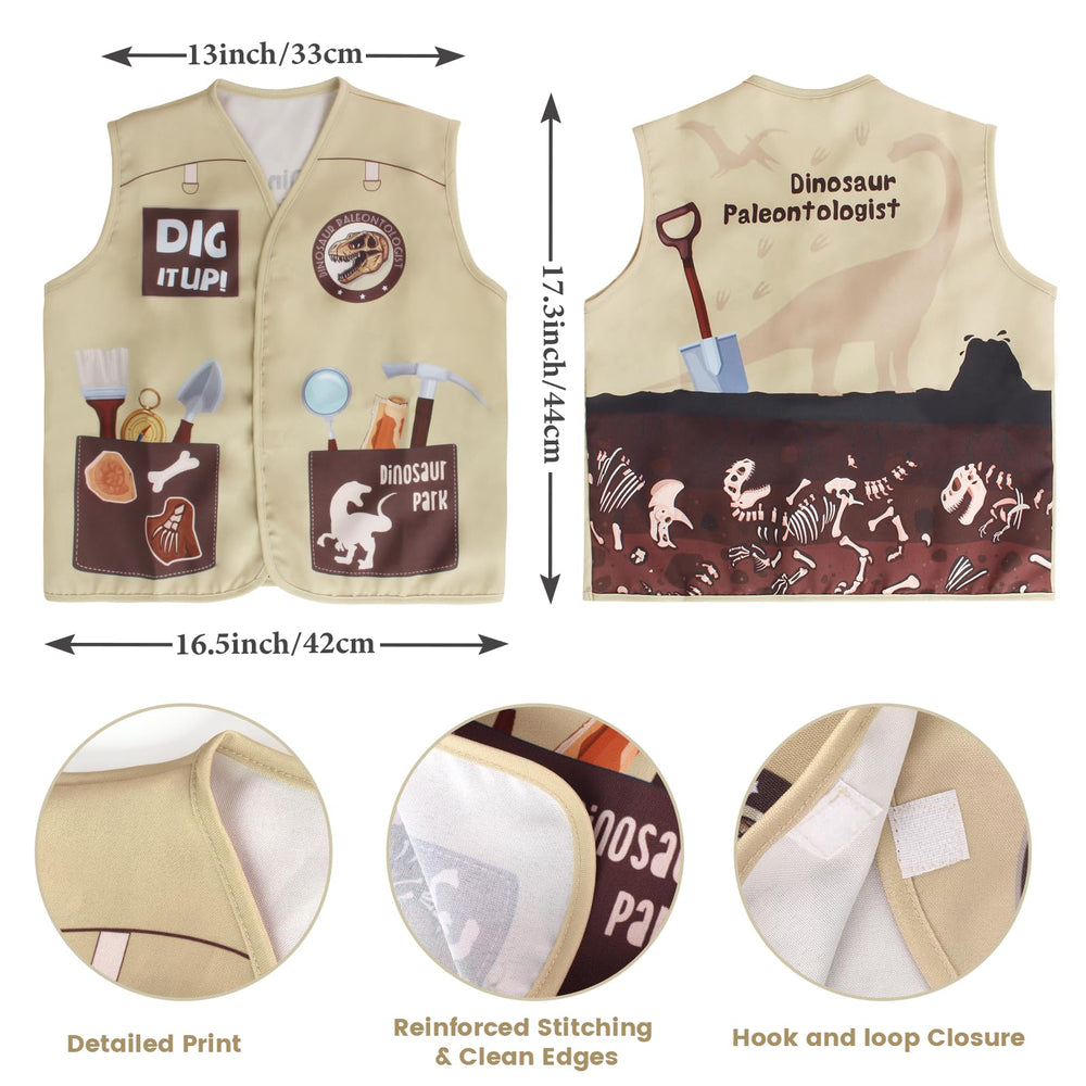 Kyson explorer vest offers comfortable, adjustable wear for long pretend play.
