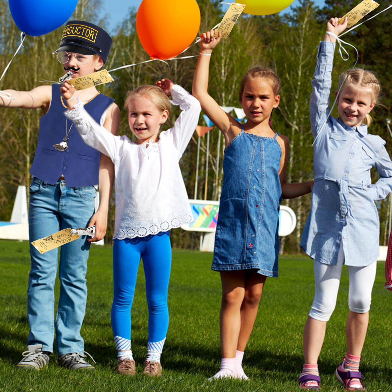 Kyson twelve conductor tickets enhance storytelling during party or classroom play.