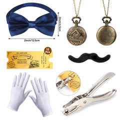 Kyson kids conductor costume bowtie and gloves boost finish and comfort.
