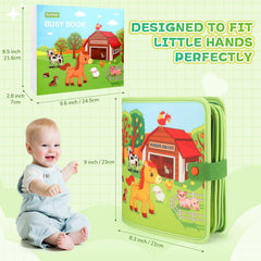 Kyteazr Busy Book farm flower matching page supports early color recognition.