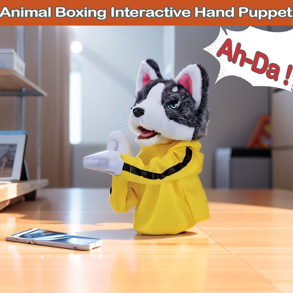 KYWYOYOU Husky puppet boxing action image highlighting lively movement and coordination play