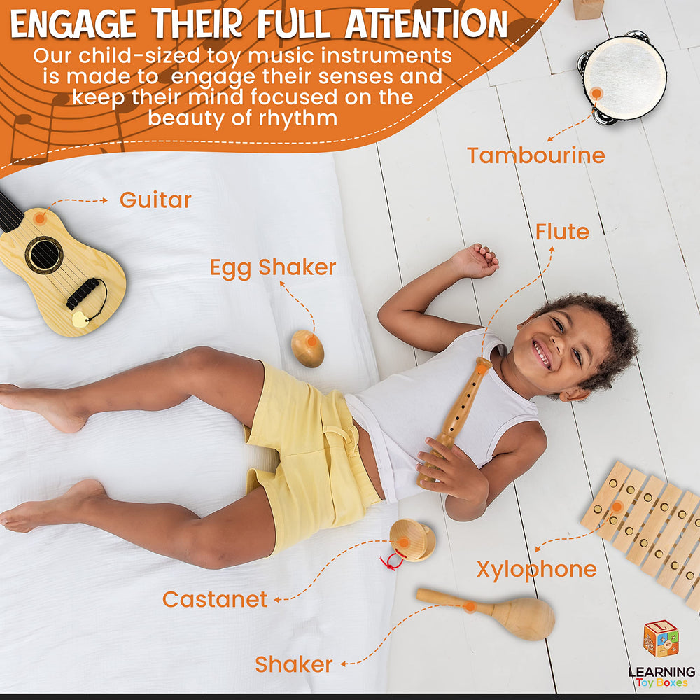 L Learning Toy Boxes wooden castanets promote rhythm practice and sensory exploration