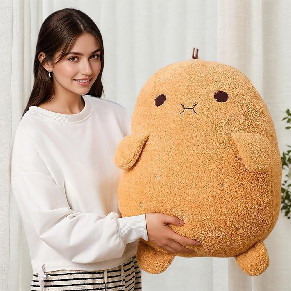 Labauxite Cute Potato Plush Toy face detail for cuddling and hugging.