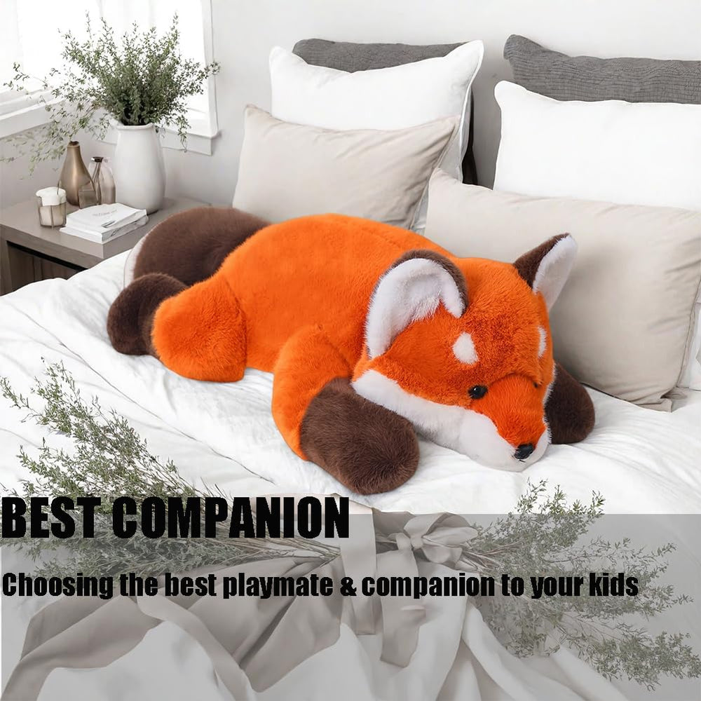 Labauxite fox plush pillow travels easily as a portable friend.