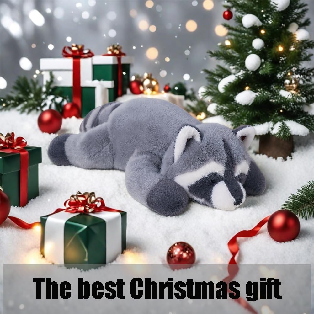 Labauxite raccoon plush ready for bedtime snuggles in kids' room