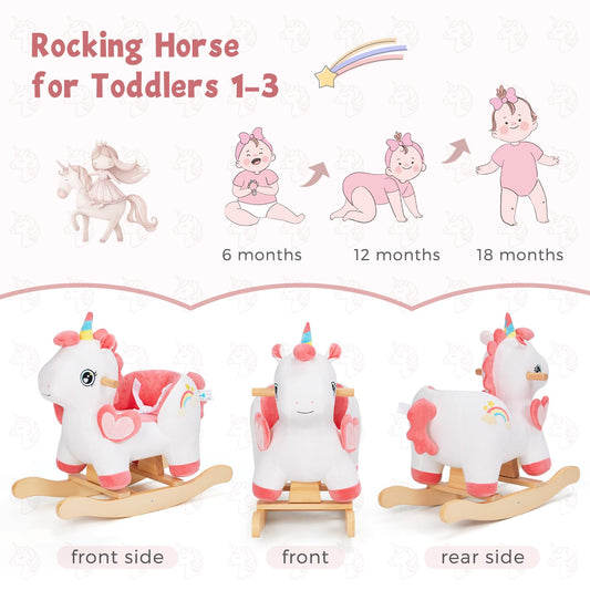 Labebe baby rocking horse with soft plush cover for cozy play.