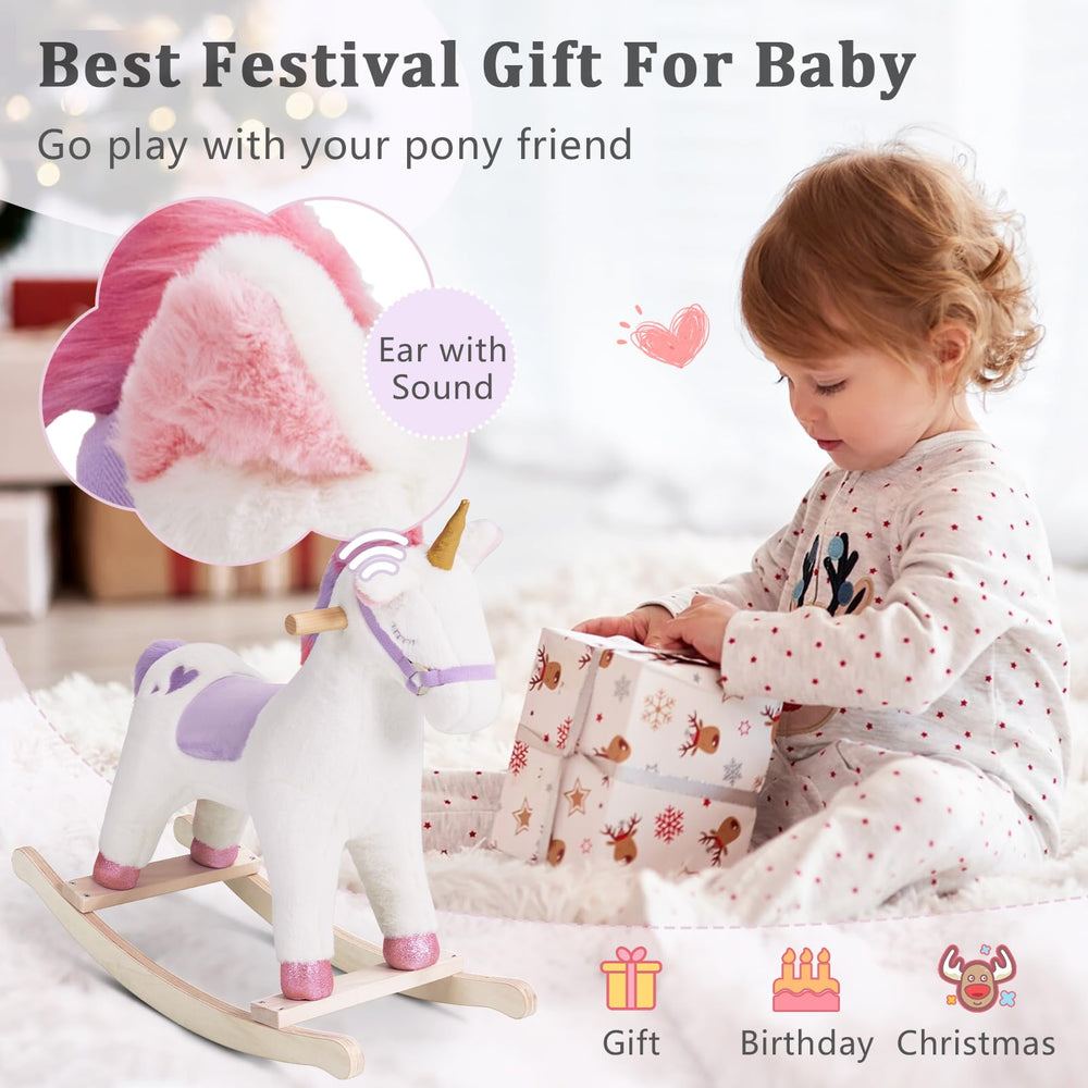 Labebe gift-ready unicorn rocker for nursery and playroom