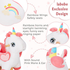 Labebe rocking horse on display in a nursery setting.